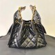 Ladies shoulder bag made of pebbled cowhid