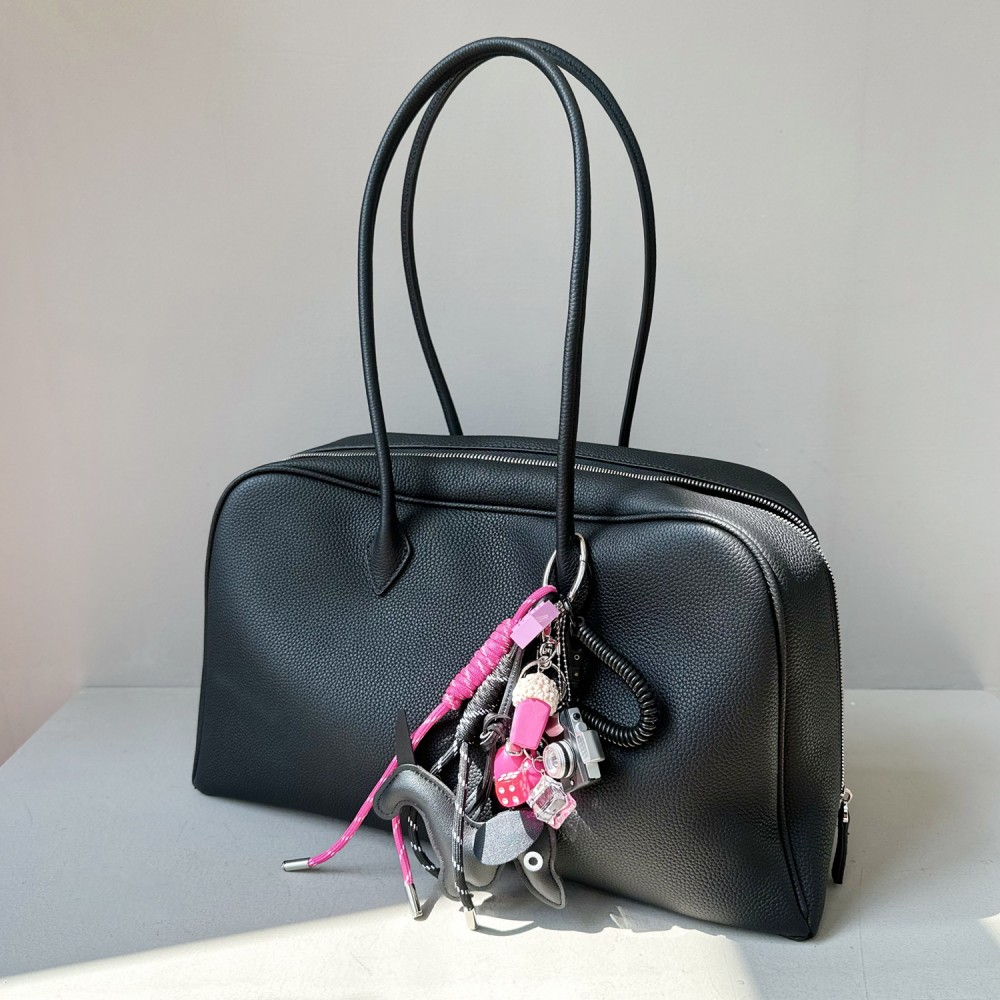 Ladies' Soft - Leather Bowling Shoulder Bag with a Sense of Sophisticated Simplicity