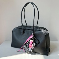 Ladies' Soft - Leather Bowling Shoulder Bag with a Sense of Sophisticated Simplicity