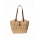 Ladies' Casual Hollow - out Single - shoulder Cotton - thread Woven Bag, New - style Lazy - style Handheld Straw Woven Bag