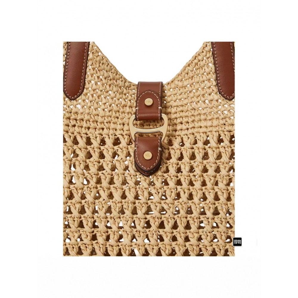 Ladies' Casual Hollow - out Single - shoulder Cotton - thread Woven Bag, New - style Lazy - style Handheld Straw Woven Bag
