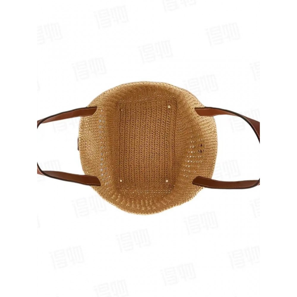 Ladies' Casual Hollow - out Single - shoulder Cotton - thread Woven Bag, New - style Lazy - style Handheld Straw Woven Bag