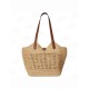 Ladies' Casual Hollow - out Single - shoulder Cotton - thread Woven Bag, New - style Lazy - style Handheld Straw Woven Bag