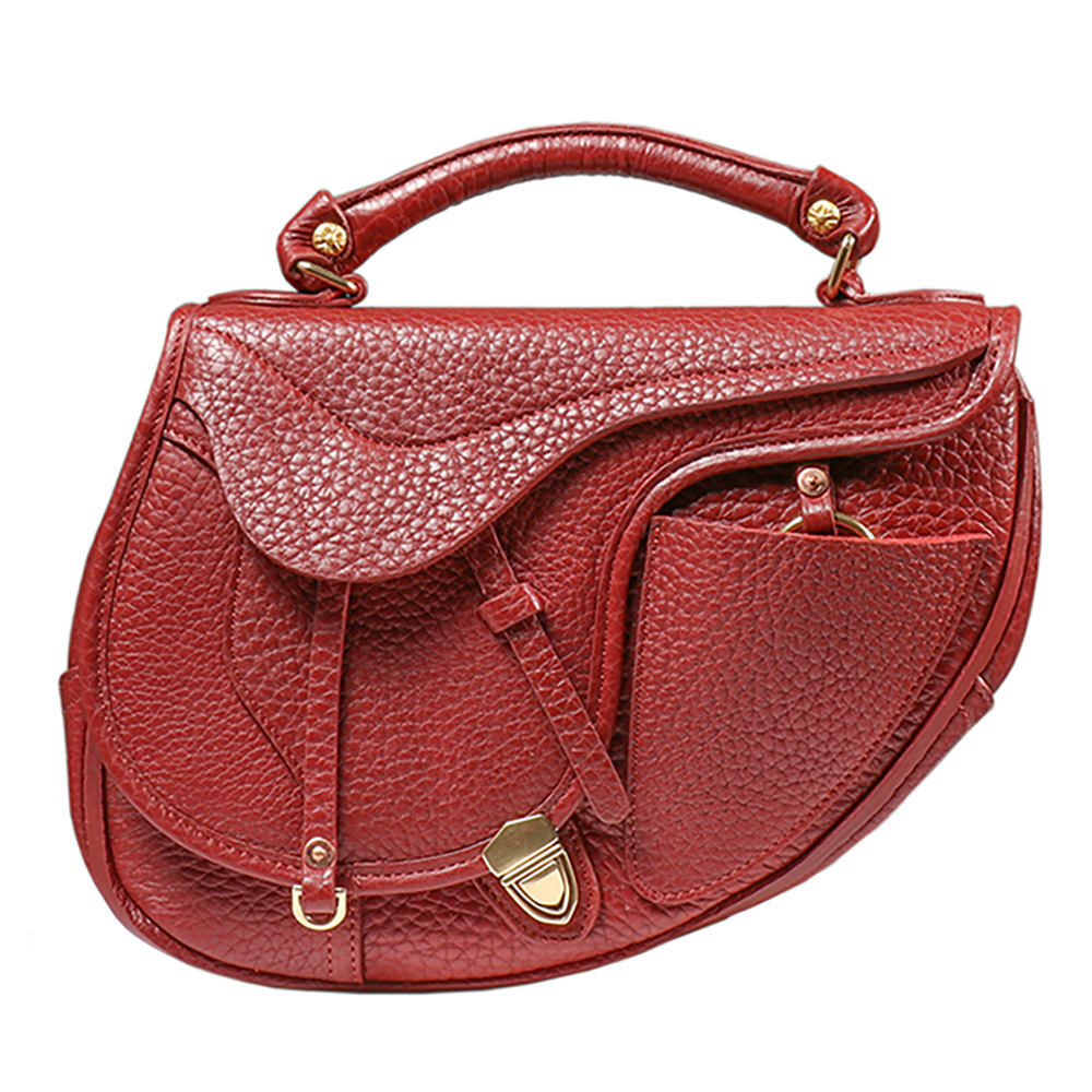 New - style Ladies' Top - Grain Leather Handbag, Genuine Leather Luxury Saddle Bag, Retro and Personalized Shoulder Crossbody Bag